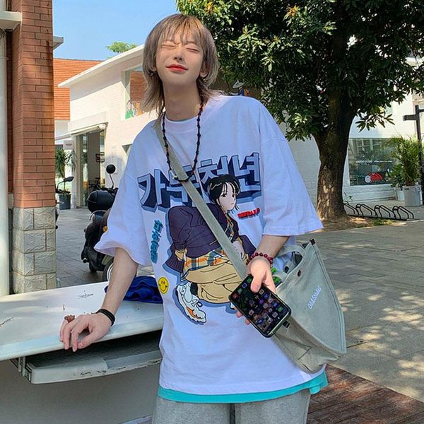women's t-shirt female oversize hip hop summer y2k streetwear loose print o-neck short sleeve aesthetic kawaii women anime clothes, White
women's t-shirt female oversize hip hop summer y2k streetwear loose print o-neck short sleeve aesthetic kawaii women anime clothes, White