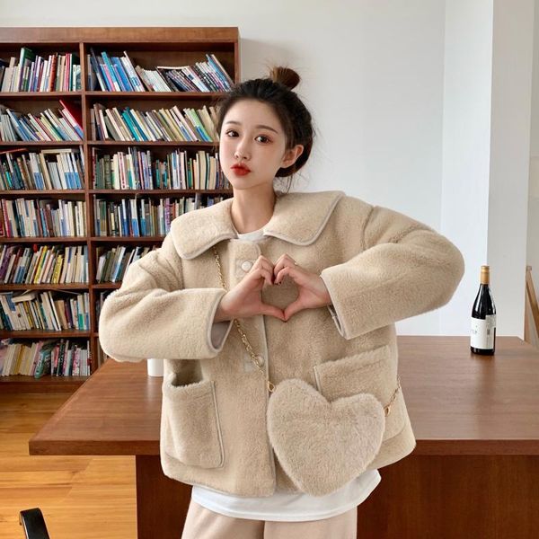 women's jackets coat 2021 vintage sweet doll collar plush jacket all-match overcoat autumn and winter loose warmth outwear send love ba, Black;brown
women's jackets coat 2021 vintage sweet doll collar plush jacket all-match overcoat autumn and winter loose warmth outwear send love ba, Black;brown