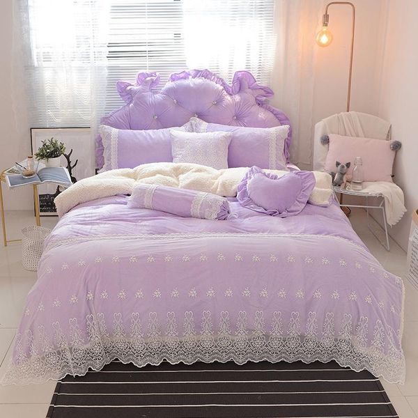 bedding sets purple blue pink soft berber fleece lace princess girl linen set bed cover fabric duvet sheet pillowcases
bedding sets purple blue pink soft berber fleece lace princess girl linen set bed cover fabric duvet sheet pillowcases