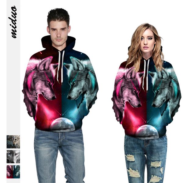 new grey wolf digital printing loose casual couple's hooded sweater big size trendy baseball suit, Black
new grey wolf digital printing loose casual couple's hooded sweater big size trendy baseball suit, Black