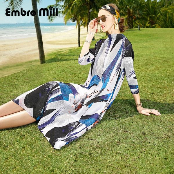 casual dresses female spring street style stand collar three quarter sleeve loose waist mid-length art print dress s-xl, Black;gray
casual dresses female spring street style stand collar three quarter sleeve loose waist mid-length art print dress s-xl, Black;gray