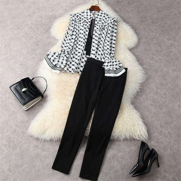 pant female fashion spring designer two elegant extension print chiffon shirt and suit sets lady, White
pant female fashion spring designer two elegant extension print chiffon shirt and suit sets lady, White