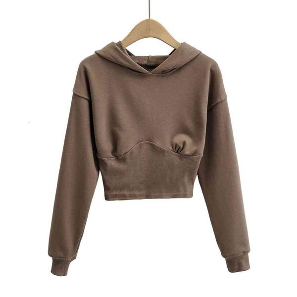 spring and autumn street short sweater women's slim fit, waist design, pullover, long sleeve hood, Black
spring and autumn street short sweater women's slim fit, waist design, pullover, long sleeve hood, Black
