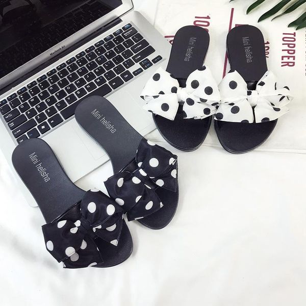 slippers ladies' summer fashion, beach sandals and slippers, bowknot, flat-bottomed casual, Black 
slippers ladies' summer fashion, beach sandals and slippers, bowknot, flat-bottomed casual, Black