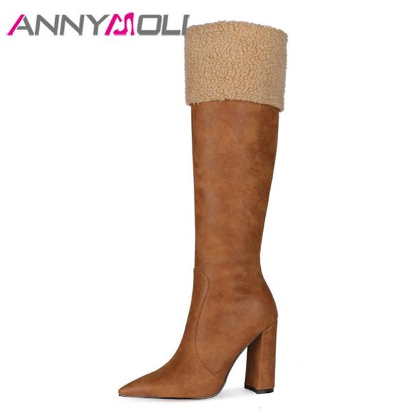 boots annymoli super high heel knee-high women shoes pointed toe thick heels zipper ladies long winter brown large size 45, Black
boots annymoli super high heel knee-high women shoes pointed toe thick heels zipper ladies long winter brown large size 45, Black