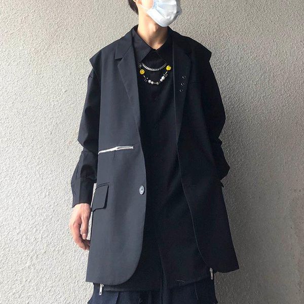 high street zipper pockets v neck suit vest men and women oversize black windbreaker casual sleeveless blazer loose hip hop men's vests, Black;white
high street zipper pockets v neck suit vest men and women oversize black windbreaker casual sleeveless blazer loose hip hop men's vests, Black;white