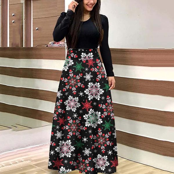casual dresses dress for women christmas print patchwork long sleeve fashion a-line party vestidos longos de verao, Black;gray
casual dresses dress for women christmas print patchwork long sleeve fashion a-line party vestidos longos de verao, Black;gray
