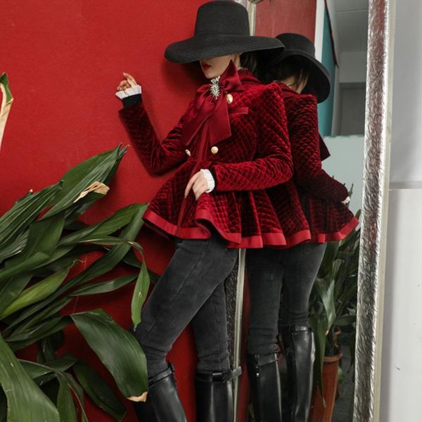 women's jackets high street women clothes slim single breasted bow collar velvet full sleeves short jacket 2021 autumn winter, Black;brown
women's jackets high street women clothes slim single breasted bow collar velvet full sleeves short jacket 2021 autumn winter, Black;brown