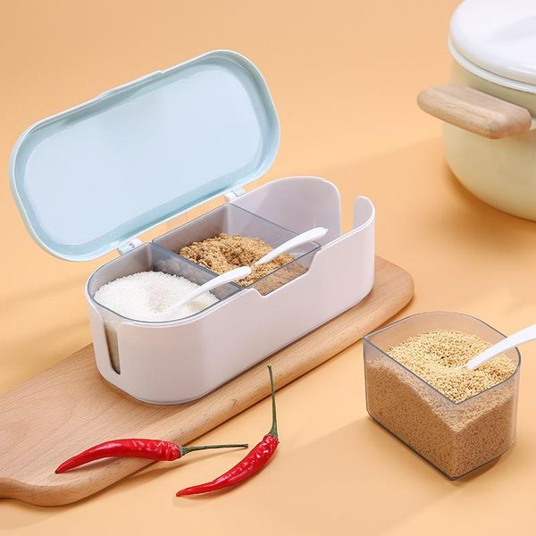 storage bottles & jars 045 kitchen seasoning pot three compartment with spoons dustproof and moisture-proof box tool
storage bottles & jars 045 kitchen seasoning pot three compartment with spoons dustproof and moisture-proof box tool
