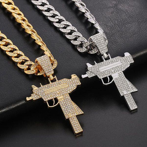 pendant necklaces men women hip hop iced out bling submachine gun necklace miami gold cuban link chain charm mens jewelry choker, Silver
pendant necklaces men women hip hop iced out bling submachine gun necklace miami gold cuban link chain charm mens jewelry choker, Silver