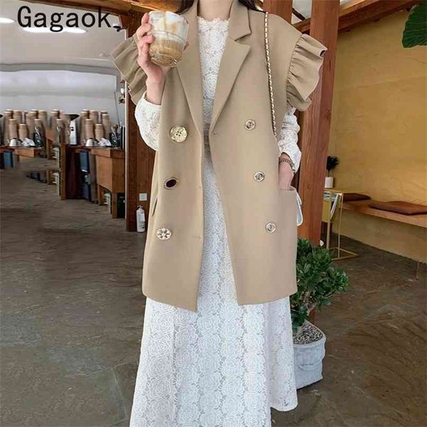 gagaok office lady chic women vest spring autumn solid button ruffles turn-down collar loose wild vests k4023 210819, Black;white
gagaok office lady chic women vest spring autumn solid button ruffles turn-down collar loose wild vests k4023 210819, Black;white