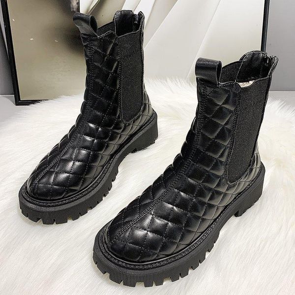 winter women rhomboid thick sole boots thicken warm cotton flat bottom plus velvet motorcycle short, Black
winter women rhomboid thick sole boots thicken warm cotton flat bottom plus velvet motorcycle short, Black