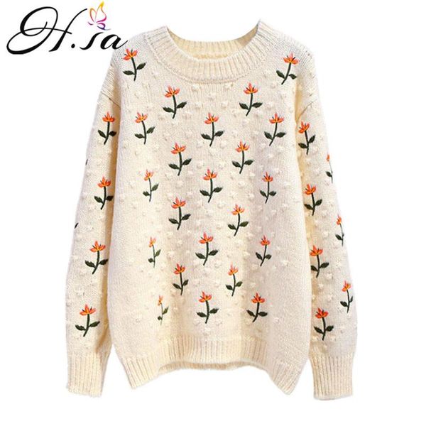 hsa women winter warm sweater and jumpers cashmere pullover floral embroidery knitwear beige green oversized sweaters women's, White;black
hsa women winter warm sweater and jumpers cashmere pullover floral embroidery knitwear beige green oversized sweaters women's, White;black