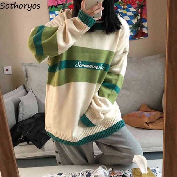pullovers women o-neck letter printed sweaters panelled loose-fit casual all-match knit ulzzang chic mujer outwear new arrival y1110, White;black
pullovers women o-neck letter printed sweaters panelled loose-fit casual all-match knit ulzzang chic mujer outwear new arrival y1110, White;black