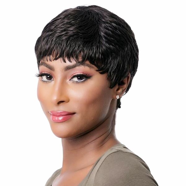 brazilian short human hair for black women pixie cut wigs none lace front wigs glueless full machine made wig, Black;brown
brazilian short human hair for black women pixie cut wigs none lace front wigs glueless full machine made wig, Black;brown