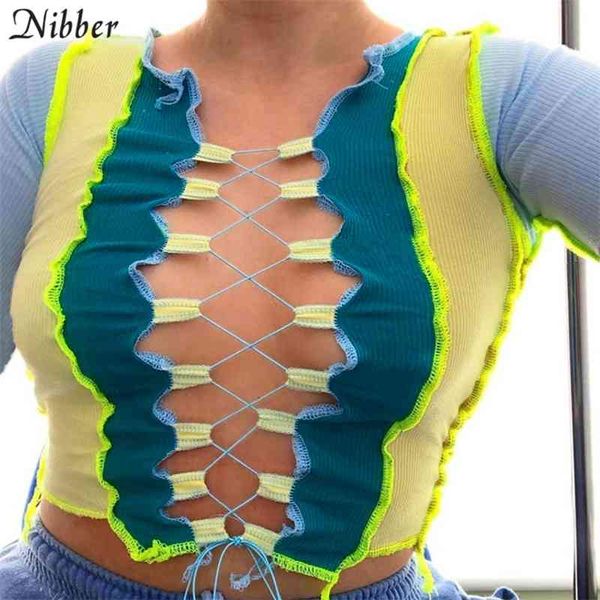 70% off outlet online nibber patchwork hollow lace long sleeve clubwear shirt women autumn fashion knitted skinny tie front crop mujer, White
70% off outlet online nibber patchwork hollow lace long sleeve clubwear shirt women autumn fashion knitted skinny tie front crop mujer, White