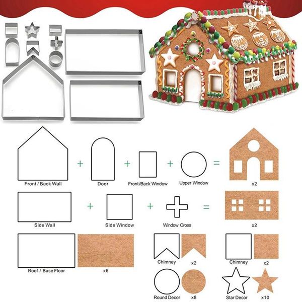 baking moulds 10pcs set 3d gingerbread house cookie cutters stainless steel christmas biscuit mold easter fondant confectionery bake tools
baking moulds 10pcs set 3d gingerbread house cookie cutters stainless steel christmas biscuit mold easter fondant confectionery bake tools