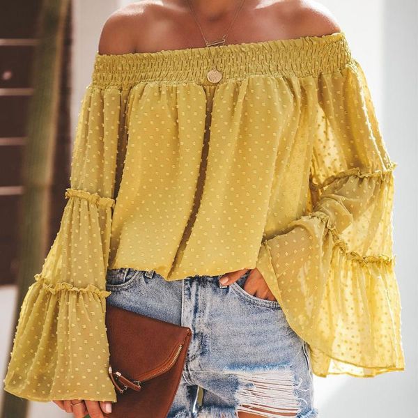 women's blouses & shirts blouse women off shoulder flare sleeve shirt plus size solid pleated ladies ropa mujer, White
women's blouses & shirts blouse women off shoulder flare sleeve shirt plus size solid pleated ladies ropa mujer, White