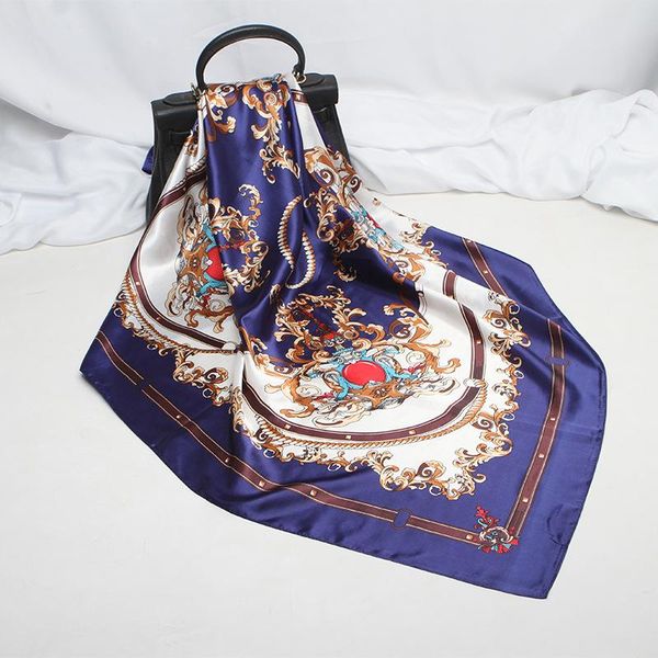 scarves pobing square scarf women floral print silk foulards satin hijab bandana lady neckerchief femme tie band head 90cm*90cm, Blue;gray
scarves pobing square scarf women floral print silk foulards satin hijab bandana lady neckerchief femme tie band head 90cm*90cm, Blue;gray