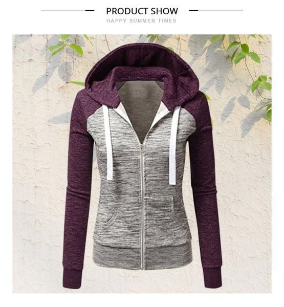 women's jackets women sweatshirts autumn winter hoodies long sleeve hoody ladies zipper pocket patchwork hooded sweatshirt female outwe, Black;brown
women's jackets women sweatshirts autumn winter hoodies long sleeve hoody ladies zipper pocket patchwork hooded sweatshirt female outwe, Black;brown