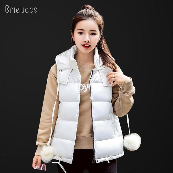 women's vests brieuces 2021 autumn winter vest women waistcoat thickening hooded solid cotton female slim thin pocket warm coat, Black;white
women's vests brieuces 2021 autumn winter vest women waistcoat thickening hooded solid cotton female slim thin pocket warm coat, Black;white