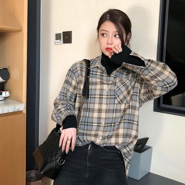 women's blouses & shirts autumn spring women plaid shirt casual long sleeve feminina office ladies blouse, White
women's blouses & shirts autumn spring women plaid shirt casual long sleeve feminina office ladies blouse, White