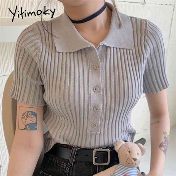 ribbed women knitted buttons cropped sweater vintage turn down collar exposed navel stretch knitwear short sleeve thin 210812, White;black
ribbed women knitted buttons cropped sweater vintage turn down collar exposed navel stretch knitwear short sleeve thin 210812, White;black