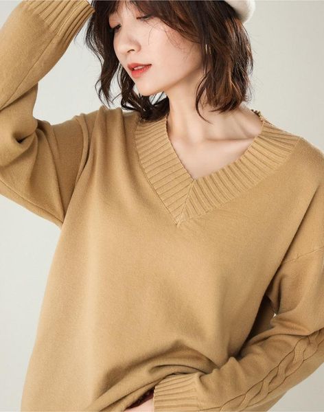 women's sweaters sweet female casual style sweater warm v-neck full sleeve loose basic pullover for women, White;black
women's sweaters sweet female casual style sweater warm v-neck full sleeve loose basic pullover for women, White;black