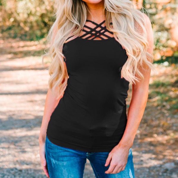 women's blouses & shirts hollow out solid casual sleeveless fashion overlapping camisole vest crop summer ropa mujer, White
women's blouses & shirts hollow out solid casual sleeveless fashion overlapping camisole vest crop summer ropa mujer, White