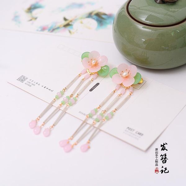 pair of vintage pink flower handmade hair clip tassel accessories headwear for kimono hanfu cosplay fz1
pair of vintage pink flower handmade hair clip tassel accessories headwear for kimono hanfu cosplay fz1