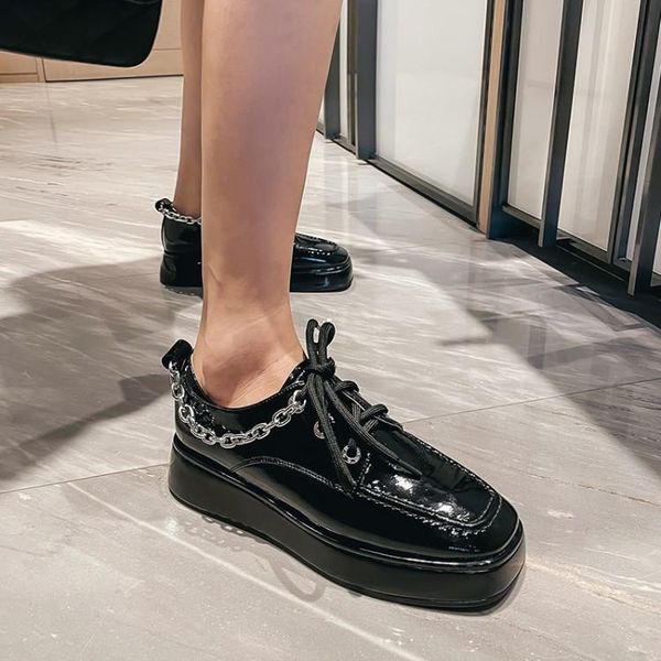 women pumps soft cow leather autumn spring black color chains square toe lace up platform high heels dress shoes
women pumps soft cow leather autumn spring black color chains square toe lace up platform high heels dress shoes