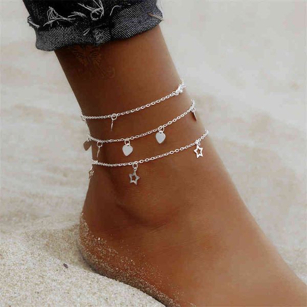 bohemian love heart star muti-layered anklets set for women trendy summer beach ankle foot chain bracklets on leg anklet jewelry, Golden;silver
bohemian love heart star muti-layered anklets set for women trendy summer beach ankle foot chain bracklets on leg anklet jewelry, Golden;silver