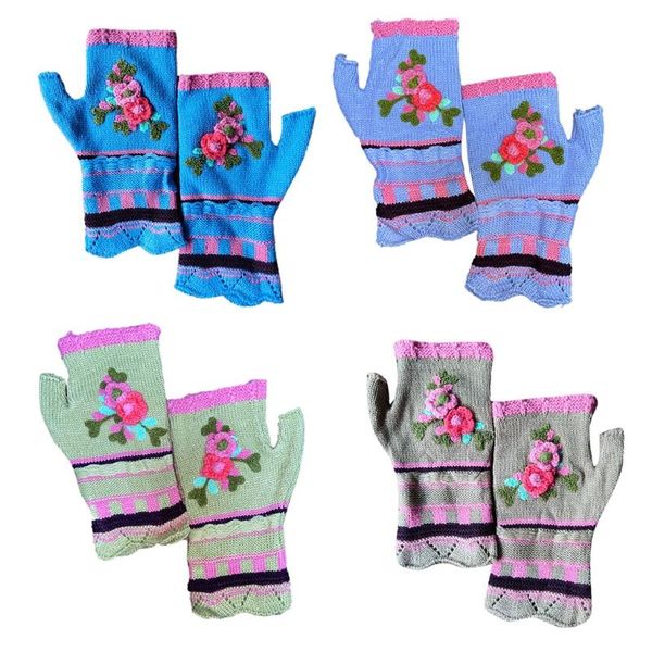 five fingers gloves women multicolor jacquard crochet floral fingerless knitted half finger texting mittens thumb hole arm warmers, Blue;gray
five fingers gloves women multicolor jacquard crochet floral fingerless knitted half finger texting mittens thumb hole arm warmers, Blue;gray