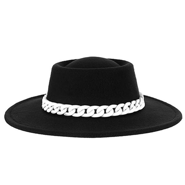 wide brim hats men women porkpie hat vintage wool felt fedora with chain band classic party dress panama trilby cap autumn winter, Blue;gray
wide brim hats men women porkpie hat vintage wool felt fedora with chain band classic party dress panama trilby cap autumn winter, Blue;gray