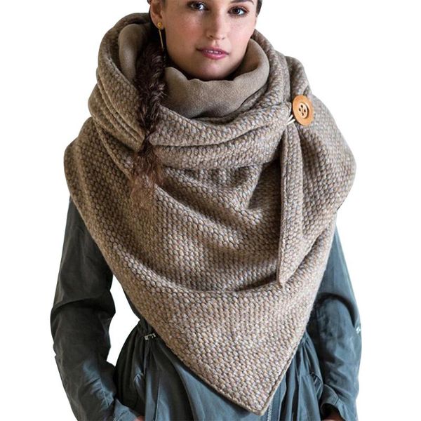 scarves winter scarf women 2021 fashion warm button knitted triangle casual female wraps, Blue;gray
scarves winter scarf women 2021 fashion warm button knitted triangle casual female wraps, Blue;gray