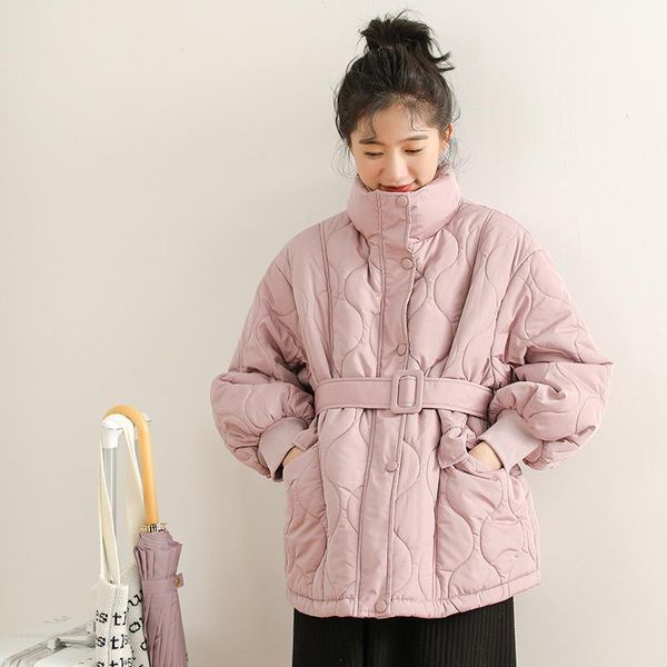 women's down & parkas retro vintage belted thicken warm padded jackets female pink color lovely cotton jacket d621, Black
women's down & parkas retro vintage belted thicken warm padded jackets female pink color lovely cotton jacket d621, Black