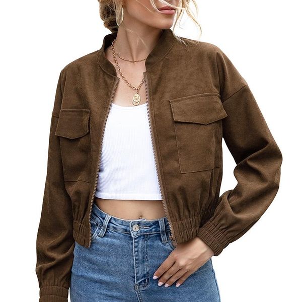 women's jackets 2021 y2k twill brushed jacket women oversized solid crop vintage long sleeve short casual slim coat bombe, Black;brown
women's jackets 2021 y2k twill brushed jacket women oversized solid crop vintage long sleeve short casual slim coat bombe, Black;brown
