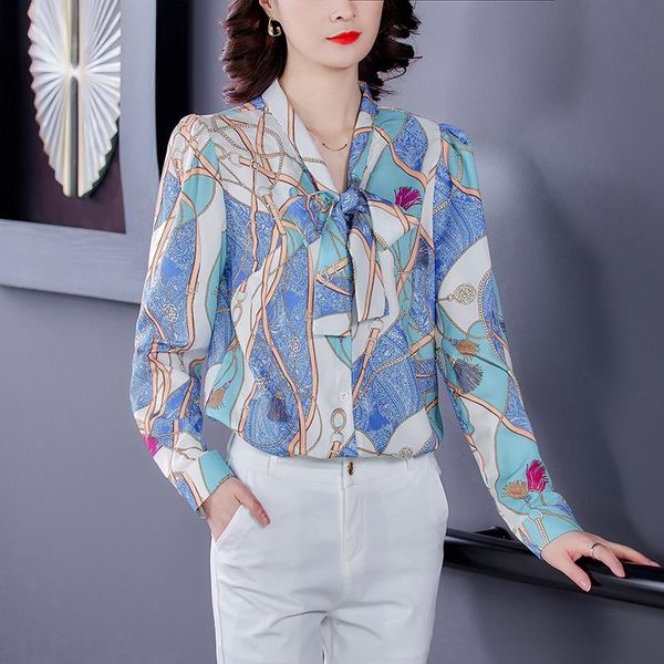 women's blouses & shirts long-sleeved chiffon shirt women 2021 print early spring fashion ladies, White
women's blouses & shirts long-sleeved chiffon shirt women 2021 print early spring fashion ladies, White
