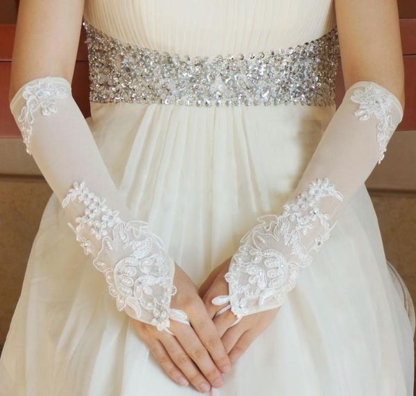 bridal gloves 1 pair women's lace ivory pearl beaded bride wedding ladies elbow length tulle party dress mariage, White
bridal gloves 1 pair women's lace ivory pearl beaded bride wedding ladies elbow length tulle party dress mariage, White