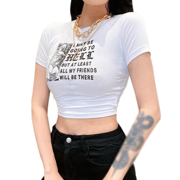 women's t-shirt summer cartoon beauty print short tight round neck 2021 fashion slim sleeved women tees, White
women's t-shirt summer cartoon beauty print short tight round neck 2021 fashion slim sleeved women tees, White