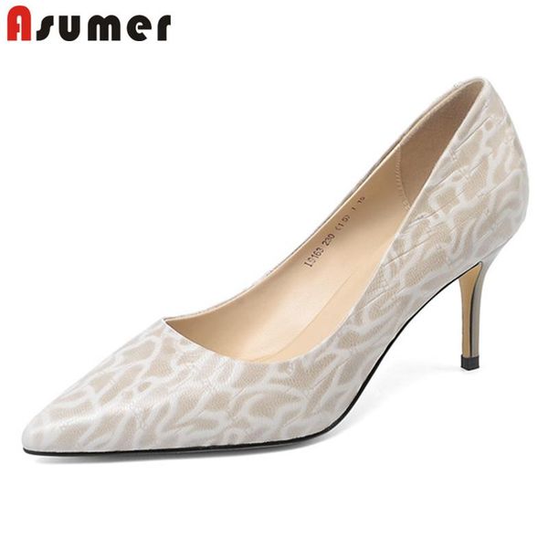 dress shoes asumer 2021 est women pumps genuine leather pointed toe spring summer single 7.5cm thin heel party woman, Black
dress shoes asumer 2021 est women pumps genuine leather pointed toe spring summer single 7.5cm thin heel party woman, Black