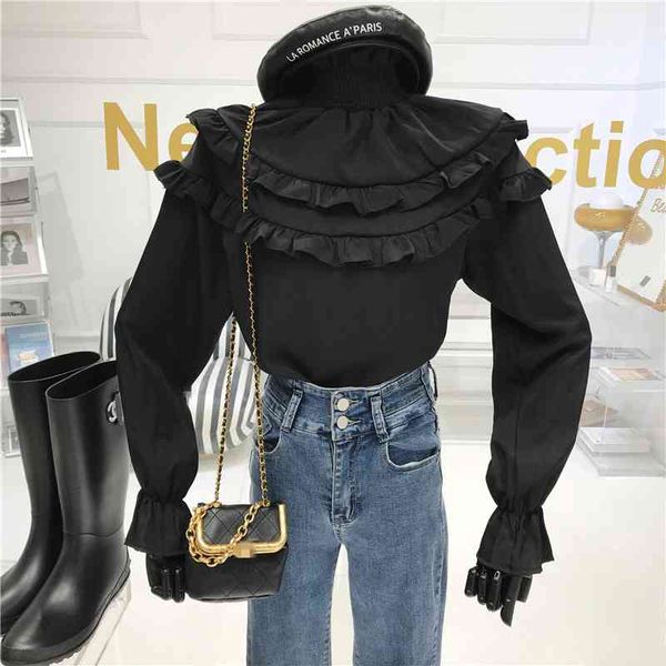 sweaters temperament high leaf lotus collar upper spring 2021 niche design bishop female shirt, White;black
sweaters temperament high leaf lotus collar upper spring 2021 niche design bishop female shirt, White;black