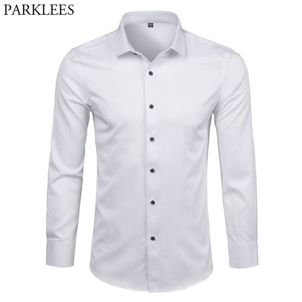 men's bamboo fiber dress shirts slim fit long sleeve shirt new casual button down elastic formal shirts for business man 210331, White;black
men's bamboo fiber dress shirts slim fit long sleeve shirt new casual button down elastic formal shirts for business man 210331, White;black