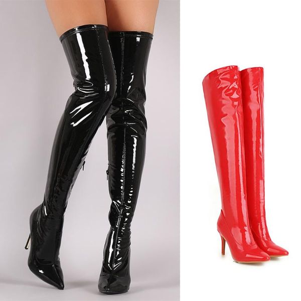 big size 33-48 brand pointed toe women shoes thin high heel party prom woman ovet the knee boots, Black
big size 33-48 brand pointed toe women shoes thin high heel party prom woman ovet the knee boots, Black