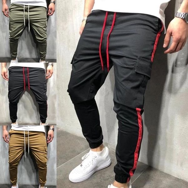 men's pants 2021 men contrast colors cool multi pockets ankle-banded drawstring pencil for daily wear, Black
men's pants 2021 men contrast colors cool multi pockets ankle-banded drawstring pencil for daily wear, Black