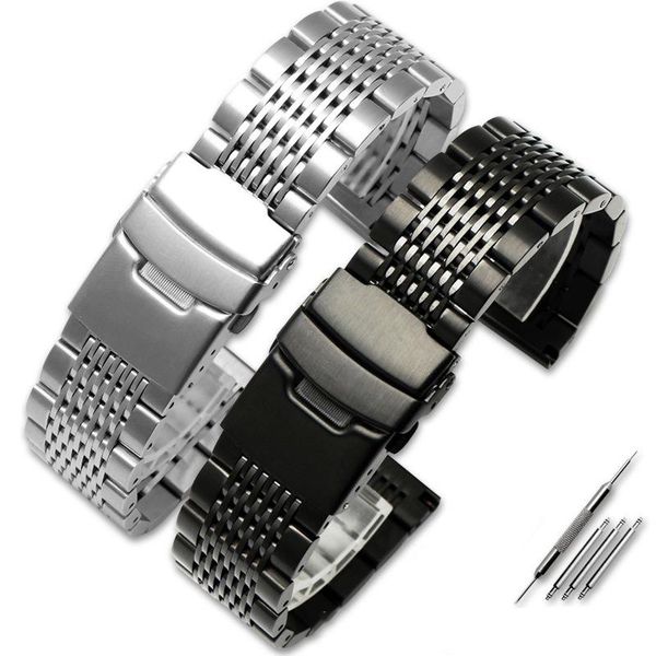 watch bands 20mm 22mm 24mm mens watches strap solid metal band 316l stainless steel bracelet double insurance brushed buckle, Black;brown
watch bands 20mm 22mm 24mm mens watches strap solid metal band 316l stainless steel bracelet double insurance brushed buckle, Black;brown
