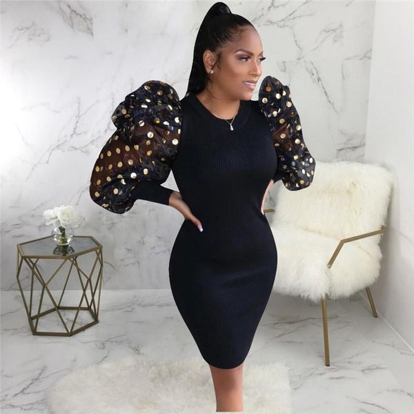 casual dresses ruffle puff sleeve mini dress women o-neck mesh long knitted dots print spring autumn plus size, Black;gray
casual dresses ruffle puff sleeve mini dress women o-neck mesh long knitted dots print spring autumn plus size, Black;gray