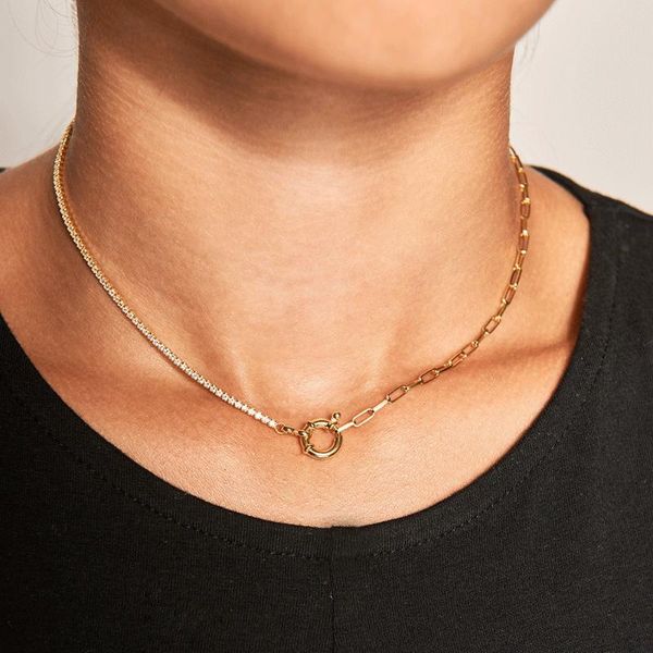 chokers 2021 fashion women's 18k gold plated mixed metal necklace simple luxury asymmetric jewelry gift, Golden;silver
chokers 2021 fashion women's 18k gold plated mixed metal necklace simple luxury asymmetric jewelry gift, Golden;silver