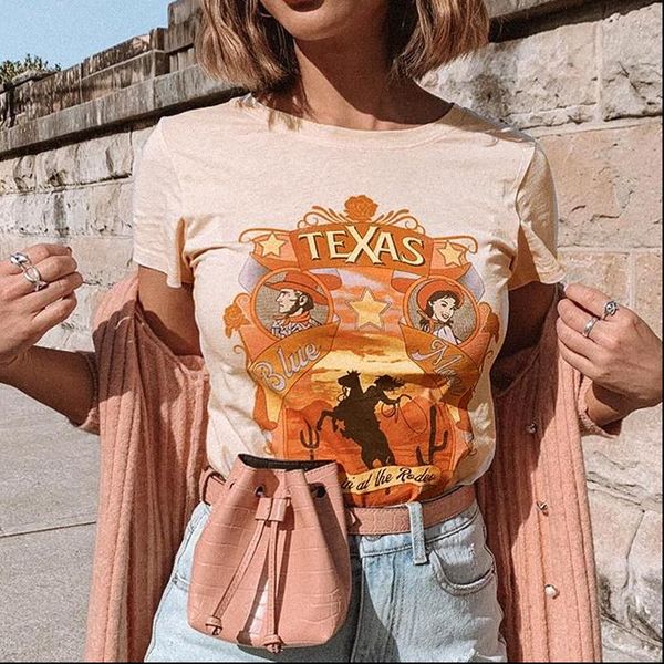 women t shirt vintage texas graphic tees cotton gypsy girl beige summer tee femamle top, White
women t shirt vintage texas graphic tees cotton gypsy girl beige summer tee femamle top, White
