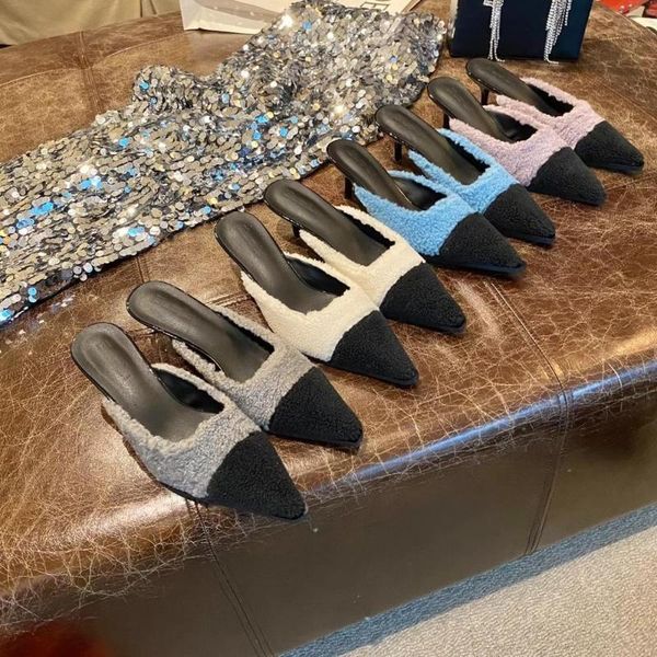 fashion women slippers pointed toe slides slip on high heels mixed color autumn design ladies slipper mules shoes, Black
fashion women slippers pointed toe slides slip on high heels mixed color autumn design ladies slipper mules shoes, Black